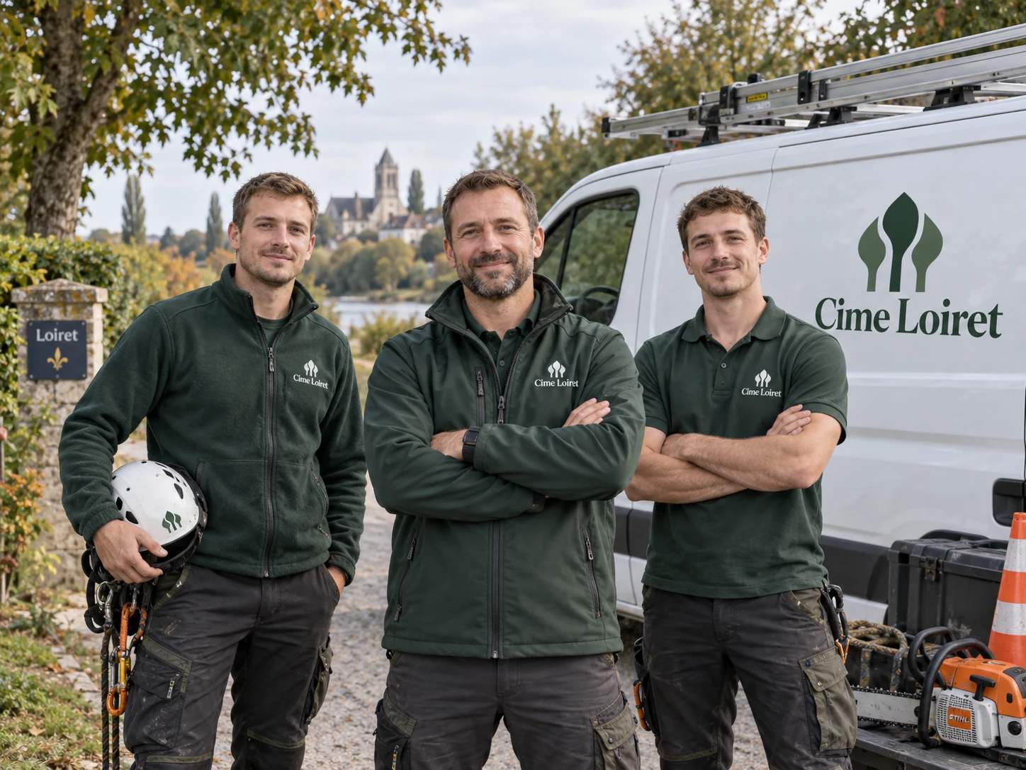 Mathieu Delmas et deux membres de l’équipe Cime Loiret